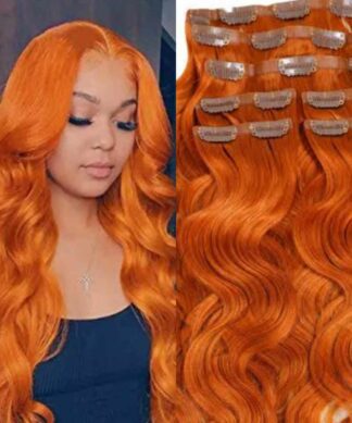 hair extensions clip in for thin hair-orange(1)