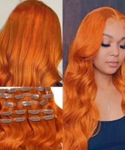 hair extensions clip in for thin hair orange2