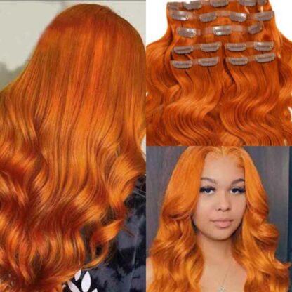 hair extensions clip in for thin hair-orange(3)