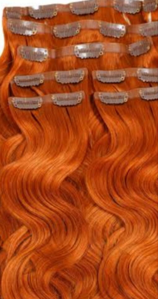 hair extensions clip in for thin hair orange4