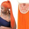 hair ponytail extensions orange long straight 1