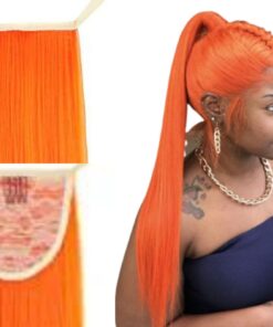 hair ponytail extensions orange long straight 3