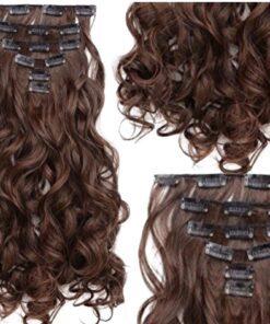 half up half down clip in extensions brown body wave long 2