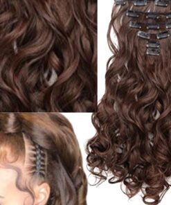 half up half down clip in extensions brown body wave long 3