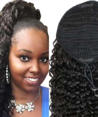 high ponytail black hair-kinky curly long 1