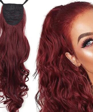 high quality hair extensions-wine curly long 1