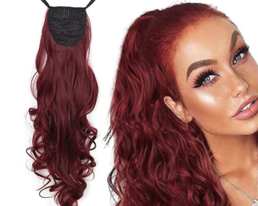 high quality hair extensions wine curly long 1