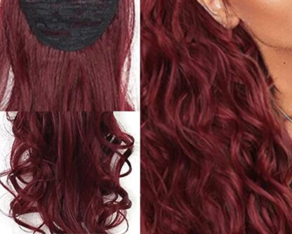 high quality hair extensions-wine curly long 2