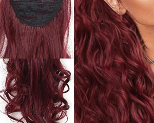 high quality hair extensions wine curly long 2