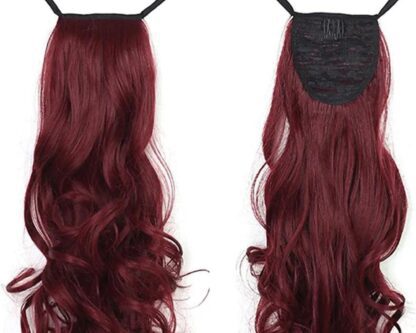 high quality hair extensions-wine curly long 4