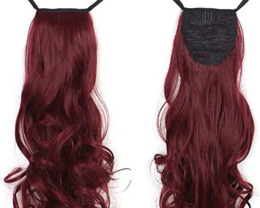 high quality hair extensions wine curly long 4
