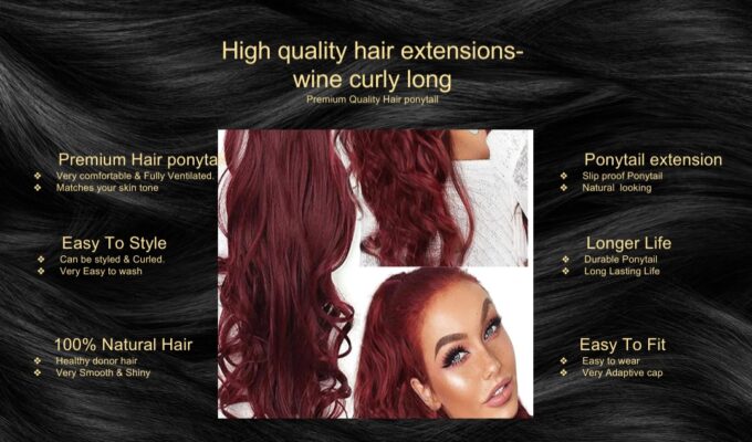 high quality hair extensions wine curly long5 high quality hair extensions wine curly long5