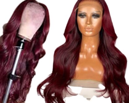 invisible tape hair extensions-burgundy body wave long 2