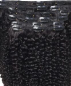 kinky curly clip in hair extension short black 4