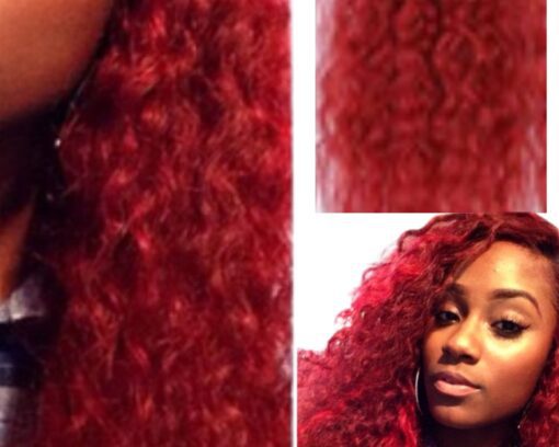 kinky ponytail red long 2