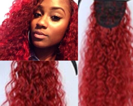 kinky ponytail red long 3