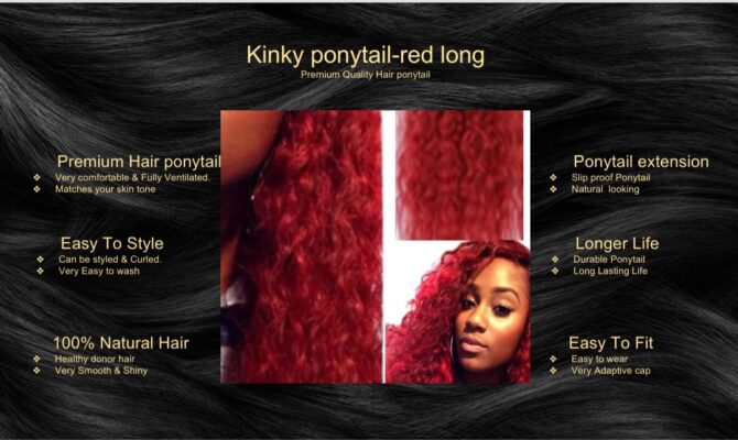kinky ponytail red long5 kinky ponytail red long5