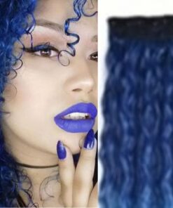 kinky tape in hair extensions blue long 1