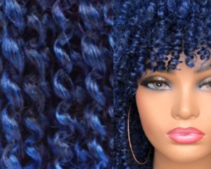 kinky tape in hair extensions-blue long 2