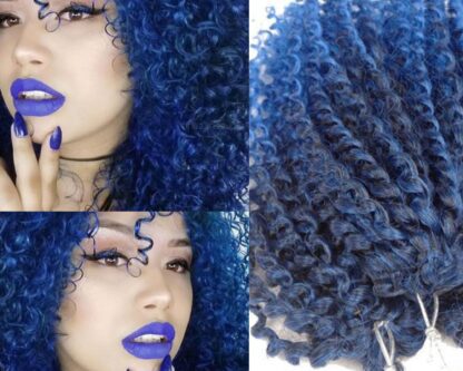 kinky tape in hair extensions-blue long 3