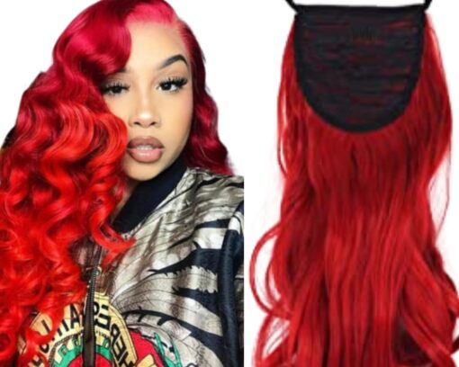 long hair extension red curly 1