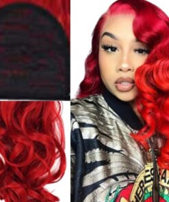 long hair extension red curly 2