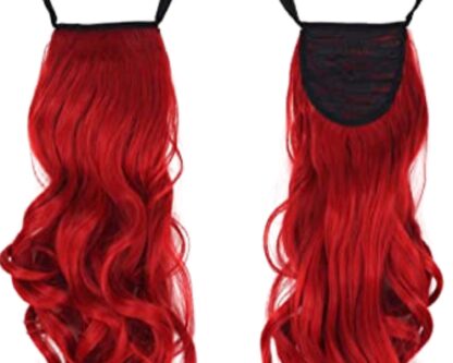 long hair extension-red curly 4