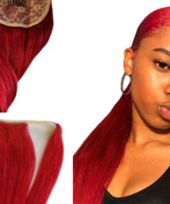 long ponytail extension red straight 2