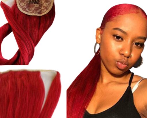 long ponytail extension red straight 2