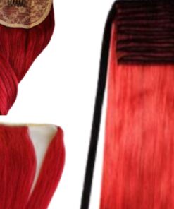 long ponytail extension red straight 3