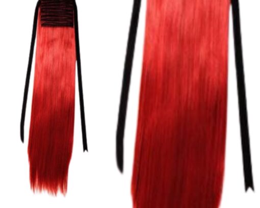 long ponytail extension red straight 4