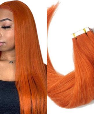 mini tape in hair extensions-ginger long straight 1