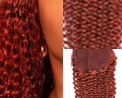 natural hair in a ponytail-orange kinky curly long 2
