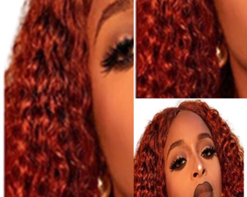 natural hair in a ponytail orange kinky curly long 3