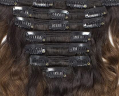 natural ombre curly hair extensions clip in- brown long 4