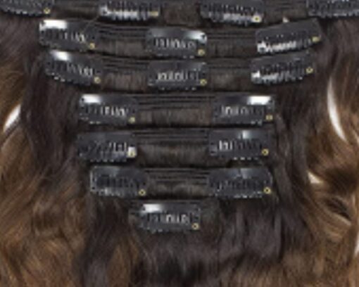 natural ombre curly hair extensions clip in brown long 4