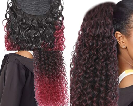 ombre ponytail kinky curly long 2