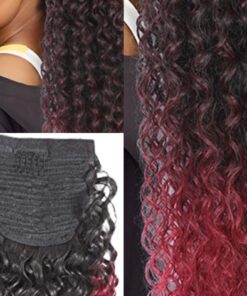 ombre ponytail kinky curly long 3