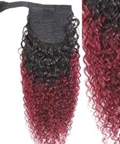ombre ponytail kinky curly long4