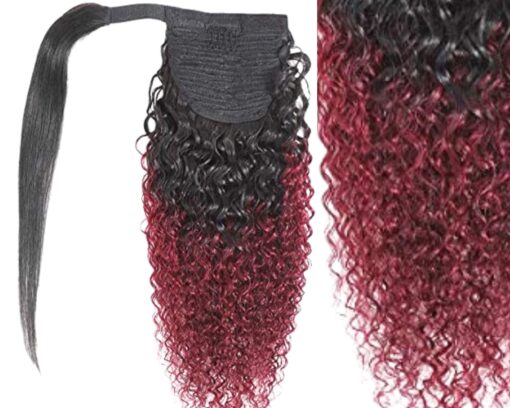 ombre ponytail kinky curly long4