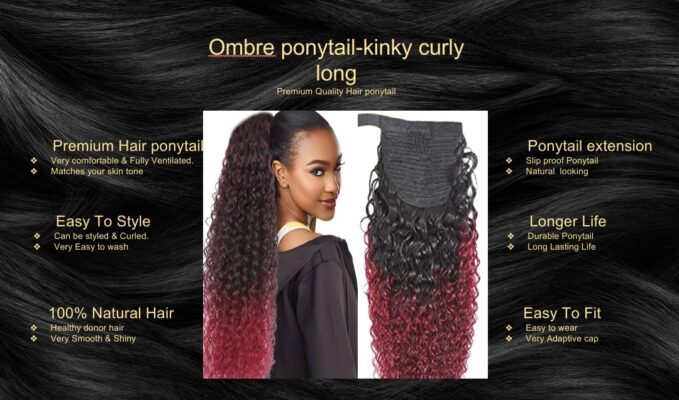 ombre ponytail kinky curly long5 ombre ponytail kinky curly long5