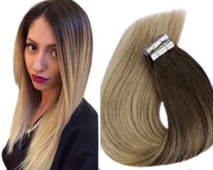 ombre tape in hair extensions-long straight 1