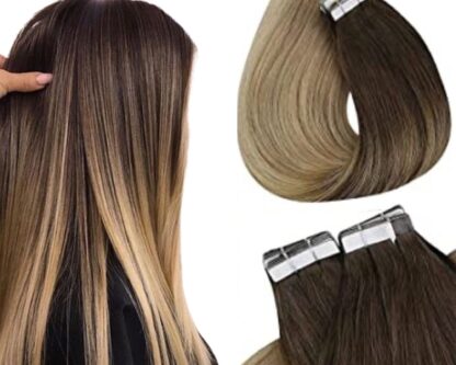 ombre tape in hair extensions-long straight 3