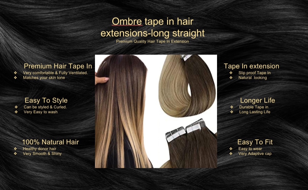 ombre tape in hair extensions-long straight5