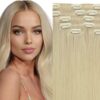 one piece clip in hair extensions blonde wavy 1