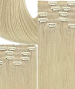 one piece clip in hair extensions blonde wavy 3