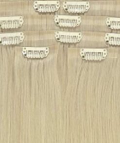 one piece clip in hair extensions blonde wavy 4