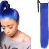 pigtail extensions blue long straight 1