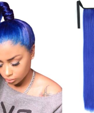 pigtail extensions-blue long straight 1