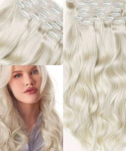 platinum blonde clip in hair extensions long 2